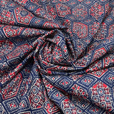 Navy Blue Ajrak Cotton Print