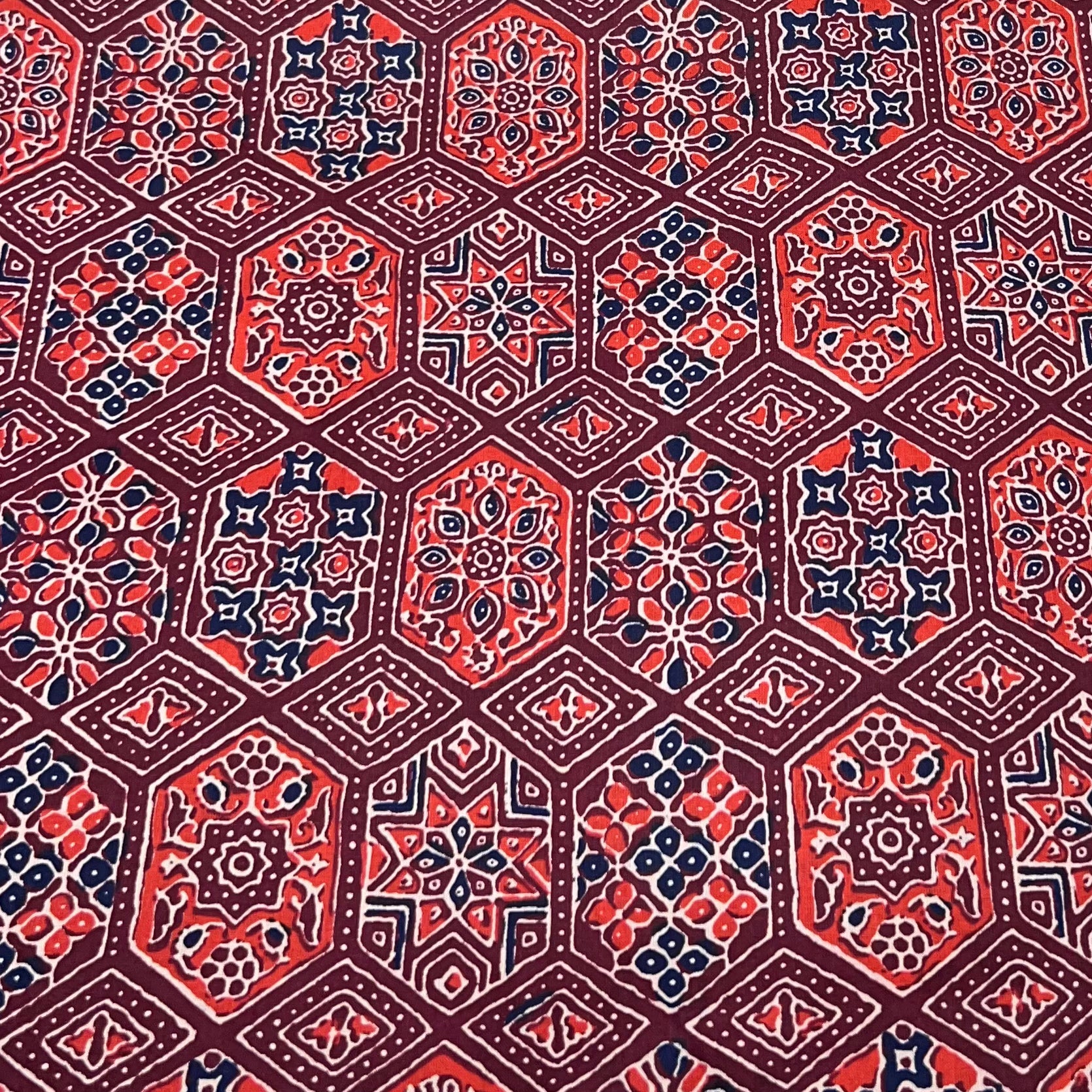Maroon Ajrak Cotton Print