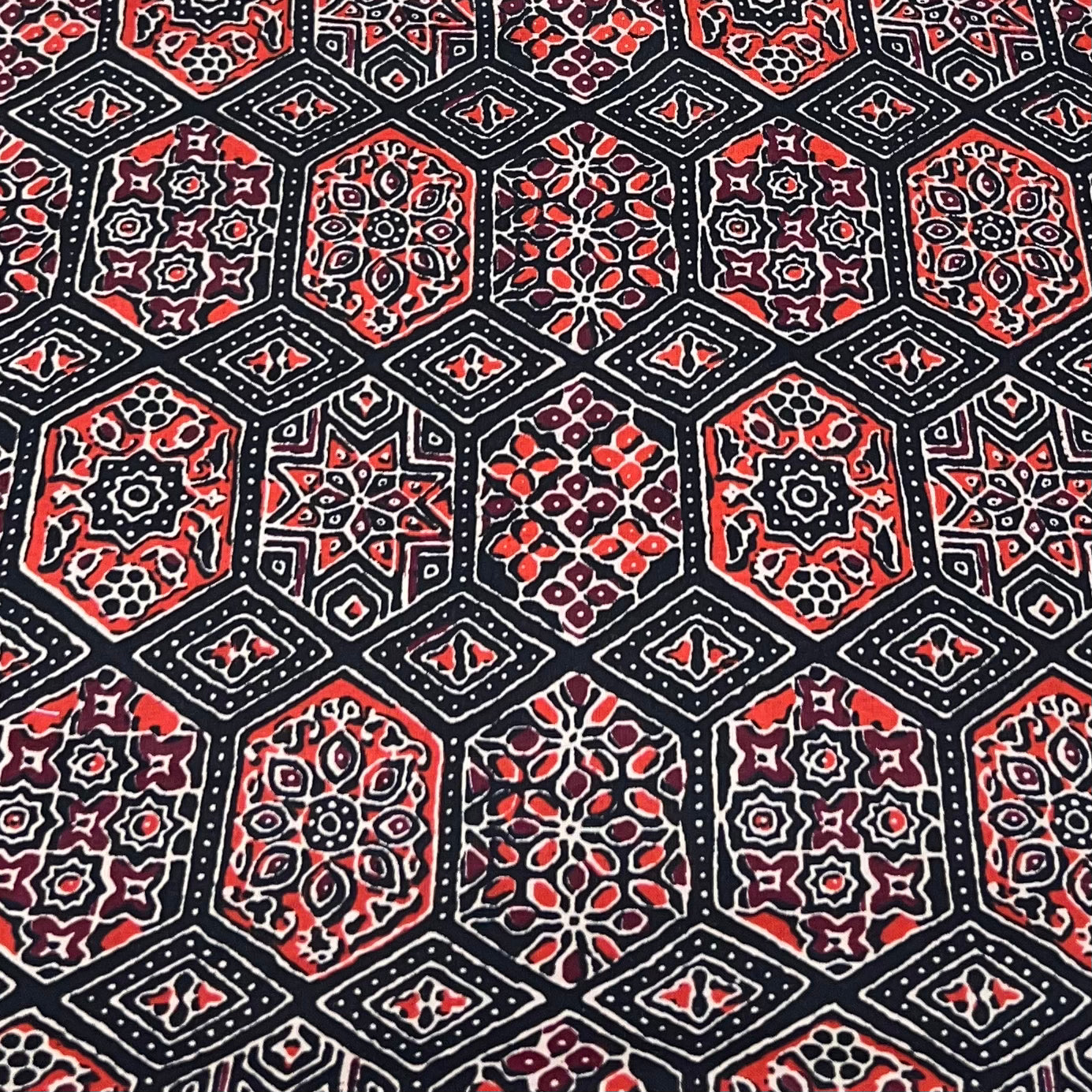 Black Ajrak Cotton Print