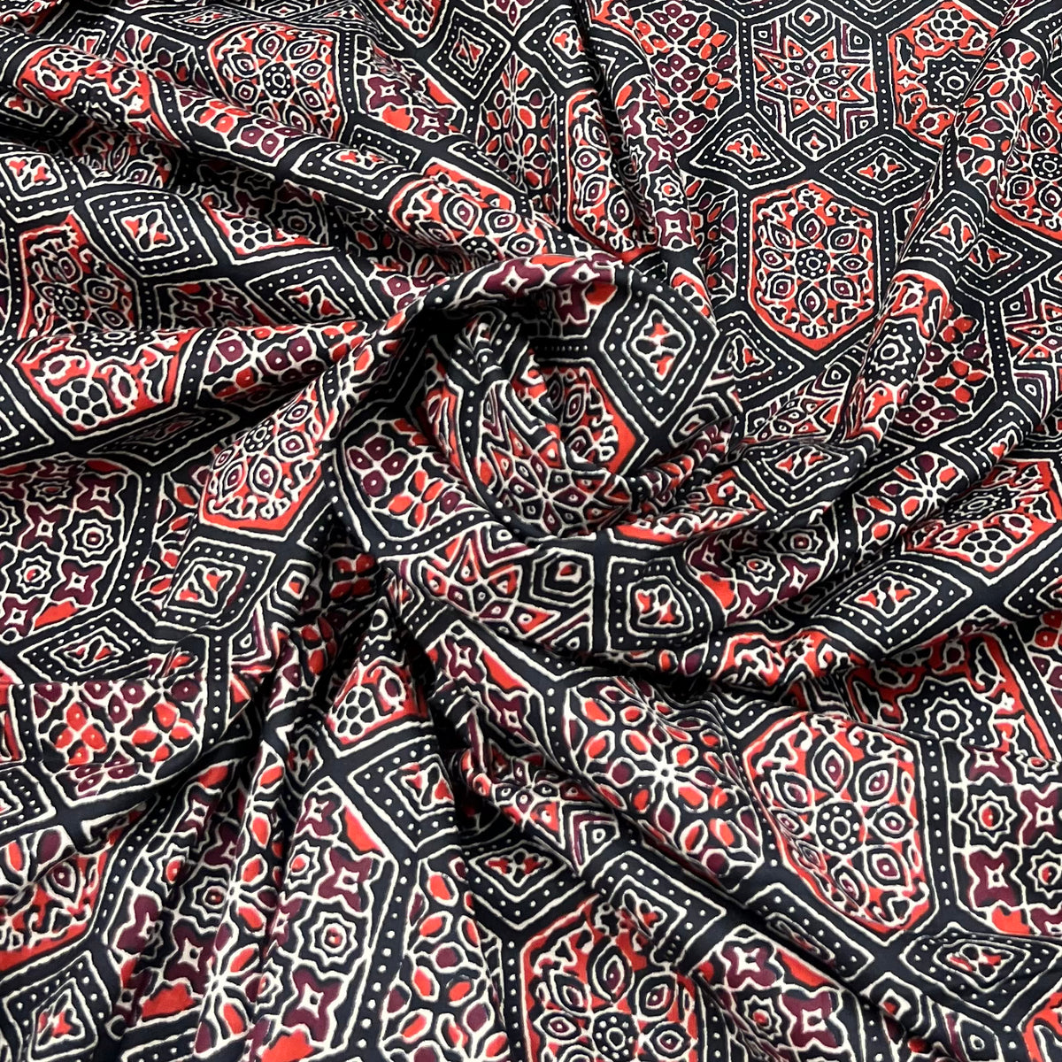 Black Ajrak Cotton Print
