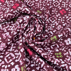 Maroon Geometric Cotton Print