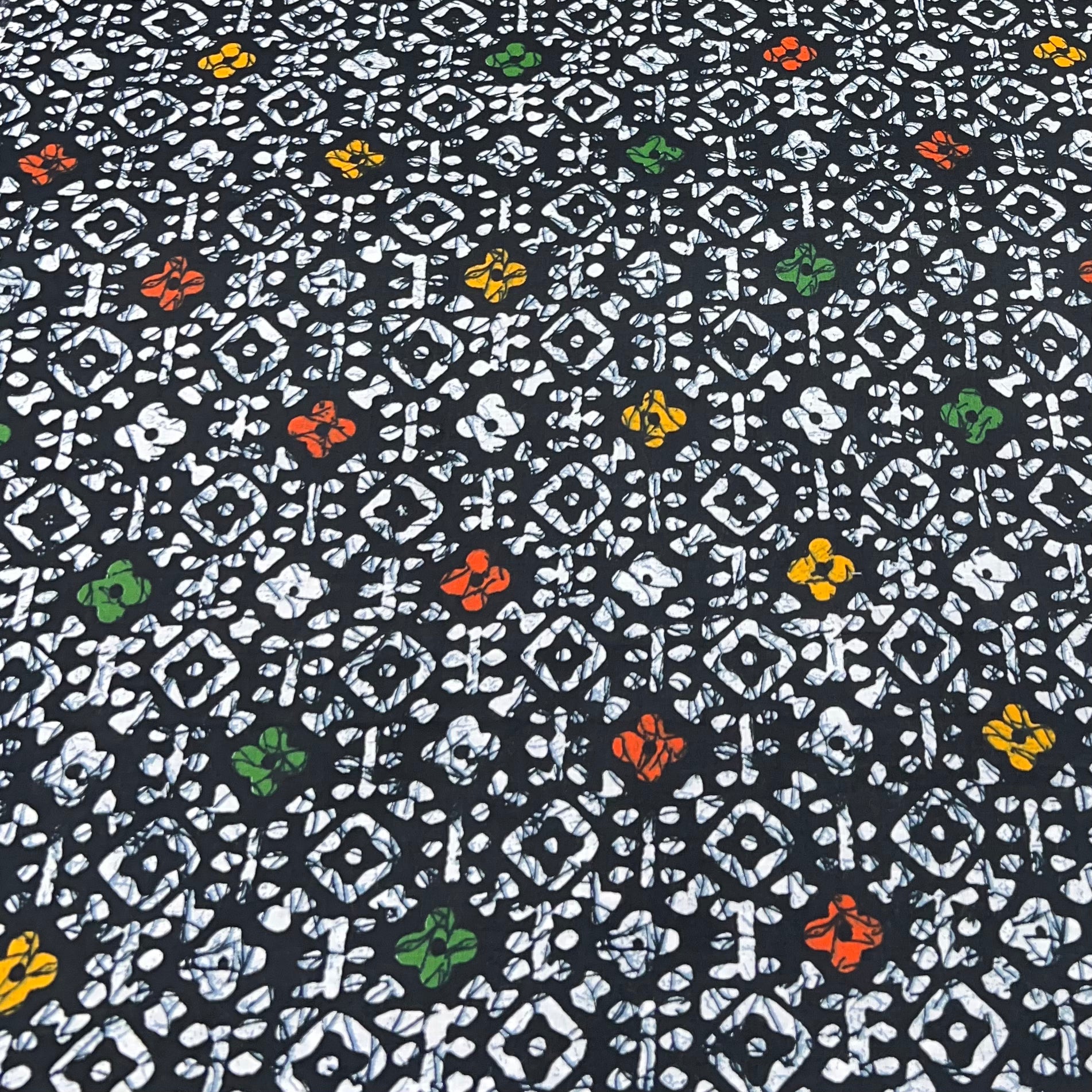 Black Geometric Cotton Print