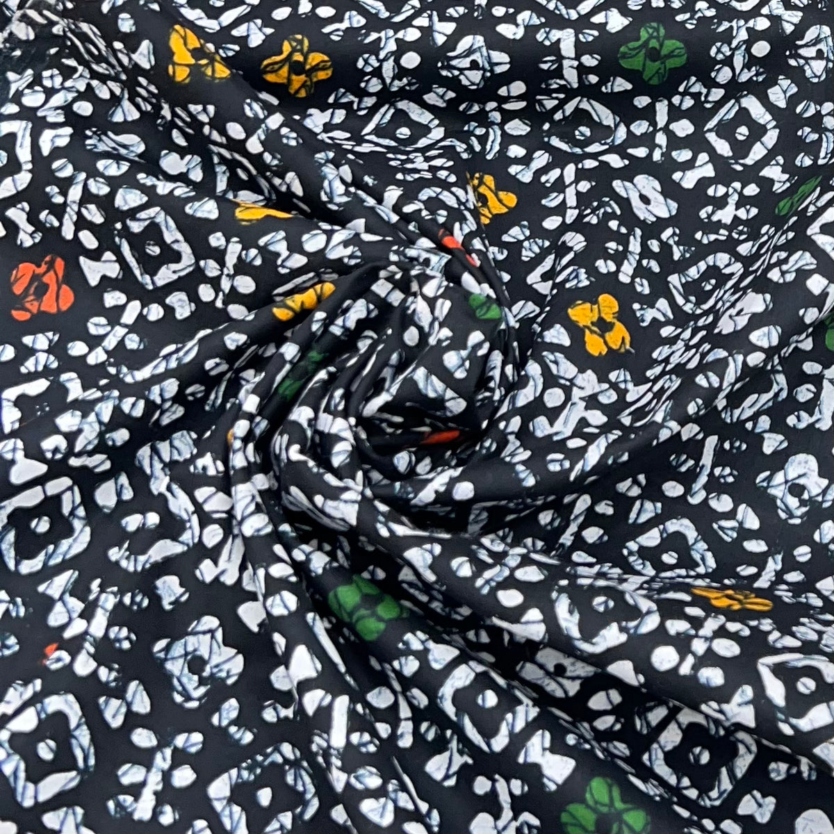 Black Geometric Cotton Print