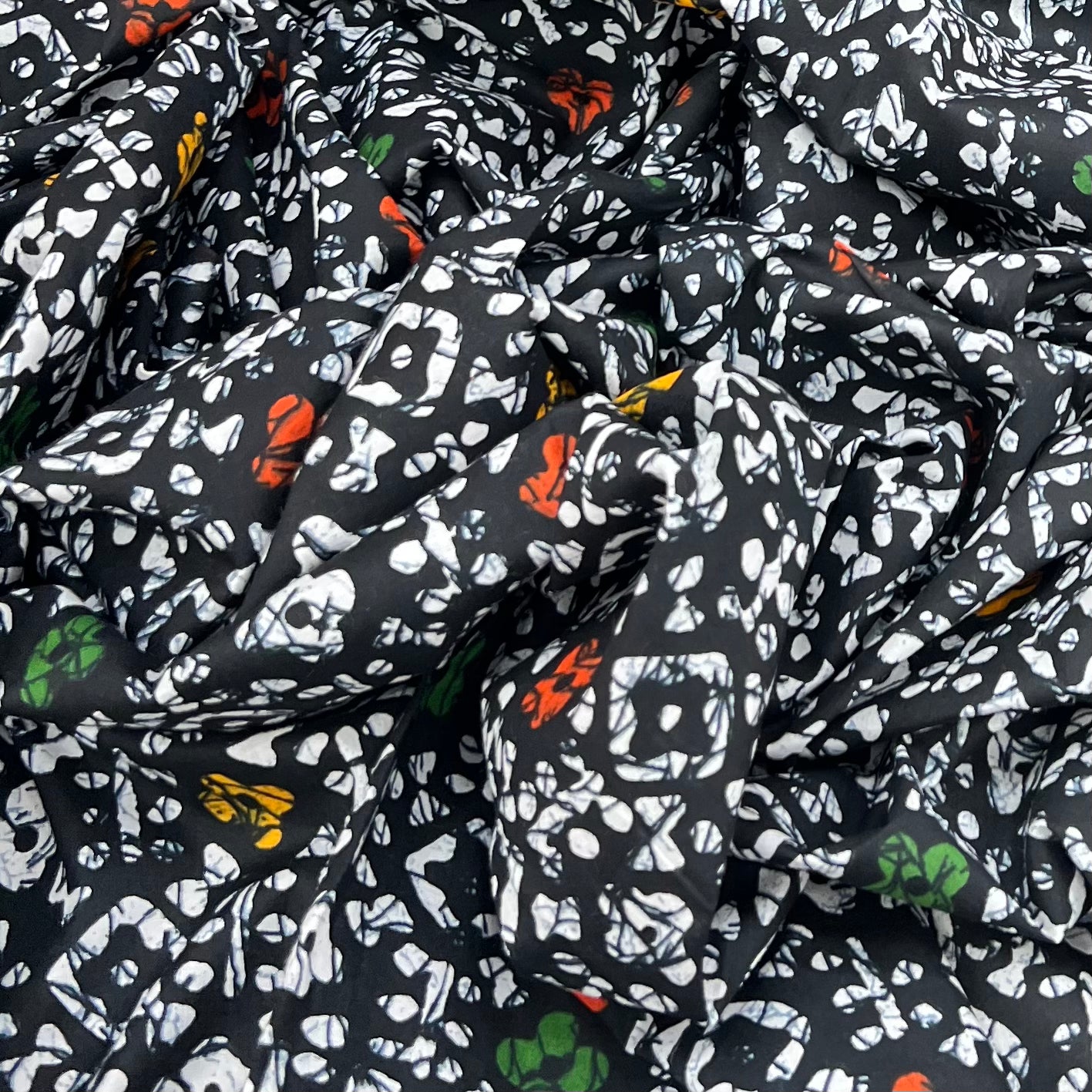 Black Geometric Cotton Print