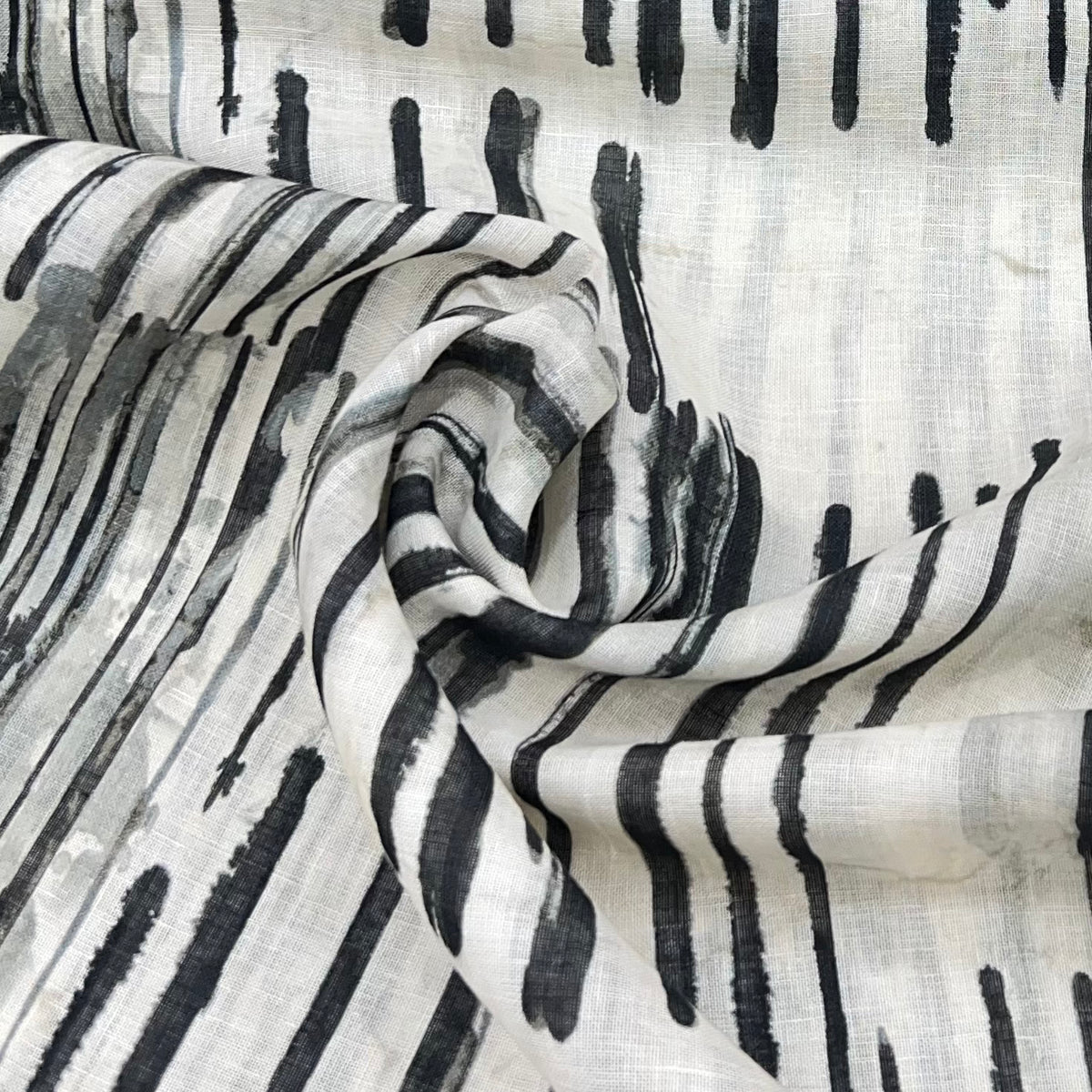 Cream Abstract Pure Gauge Linen Print