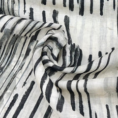 Cream Abstract Pure Gauge Linen Print