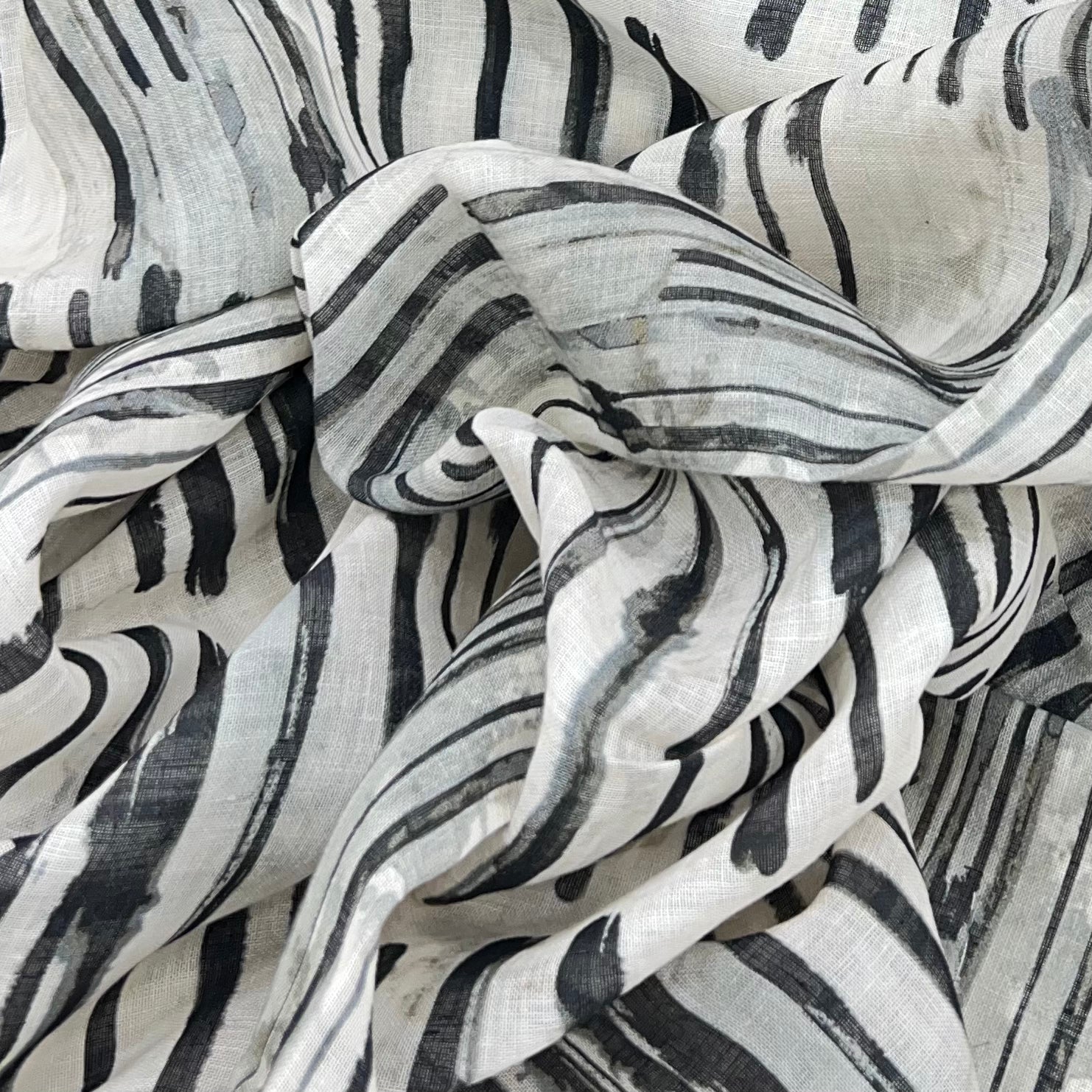 Cream Abstract Pure Gauge Linen Print