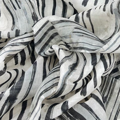 Cream Abstract Pure Gauge Linen Print
