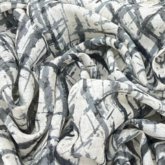 Cream Marble Print Pure Gauge Linen Print