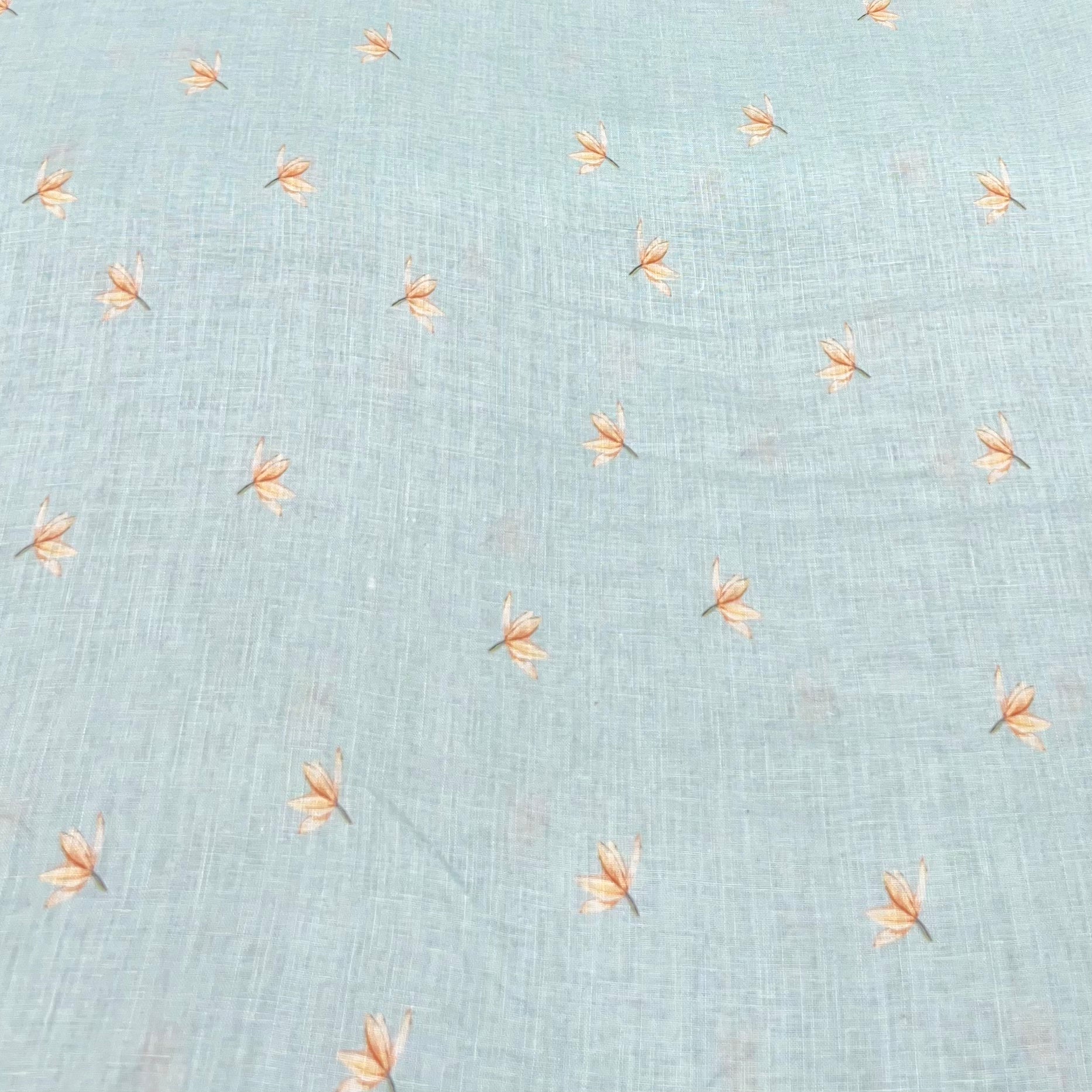 Light Green Jasmin Pure Gauge Linen Print