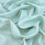 Light Green Jasmin Pure Gauge Linen Print