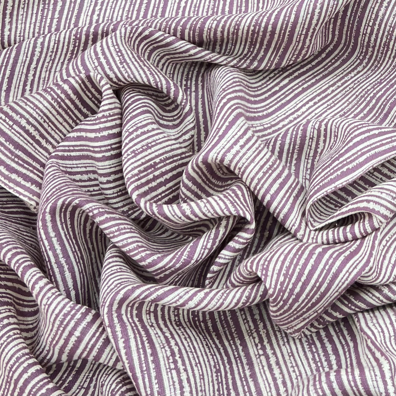 Purple Stripes Linen Print
