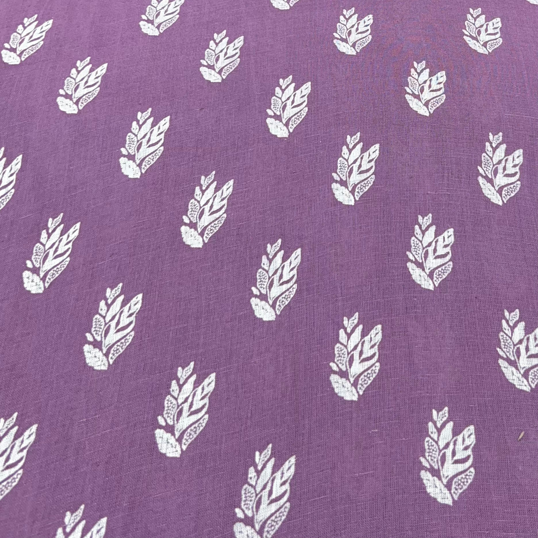 Purple Flower Motifs Linen Print