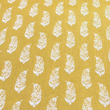 Mustard Yellow Flower Motifs Linen Print