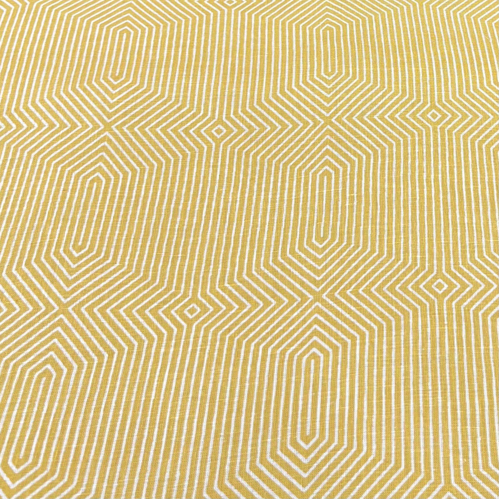 Mustard Yellow Geometric Linen Print