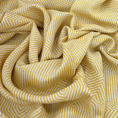 Mustard Yellow Geometric Linen Print