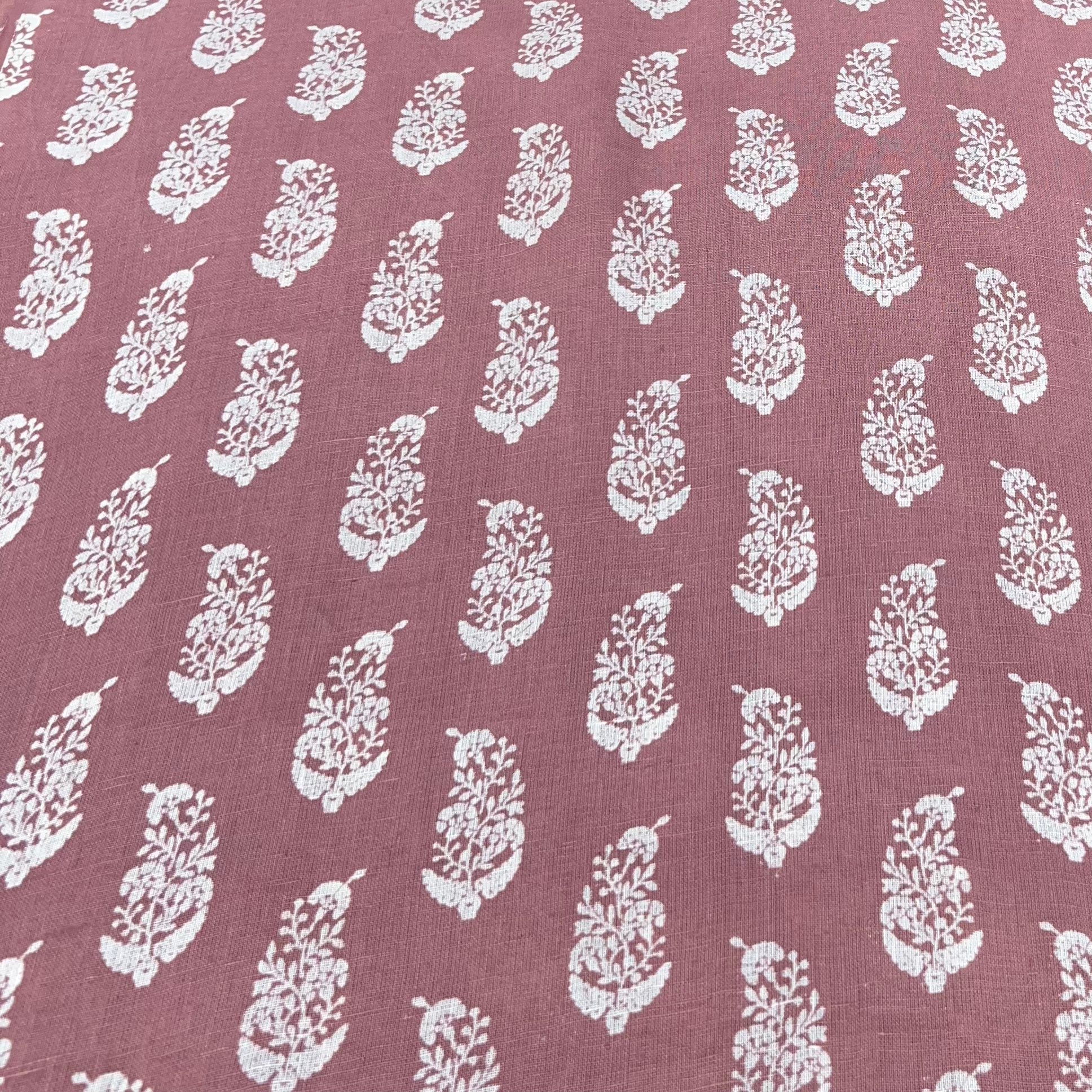 Onion Pink Flower Motifs Linen Print