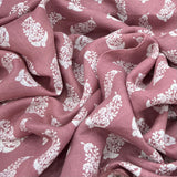 Onion Pink Flower Motifs Linen Print