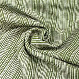 Leaf Green Stripes Linen Print