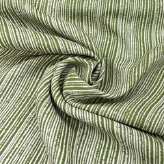 Leaf Green Stripes Linen Print