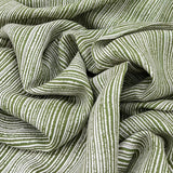 Leaf Green Stripes Linen Print