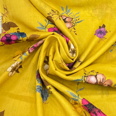Haldi Yellow Multicolour Floral Mul Mul Print
