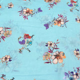 Light Blue Multicolour Floral Mul Mul Print