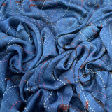 Blue Modal Ajrak Katha Work Print