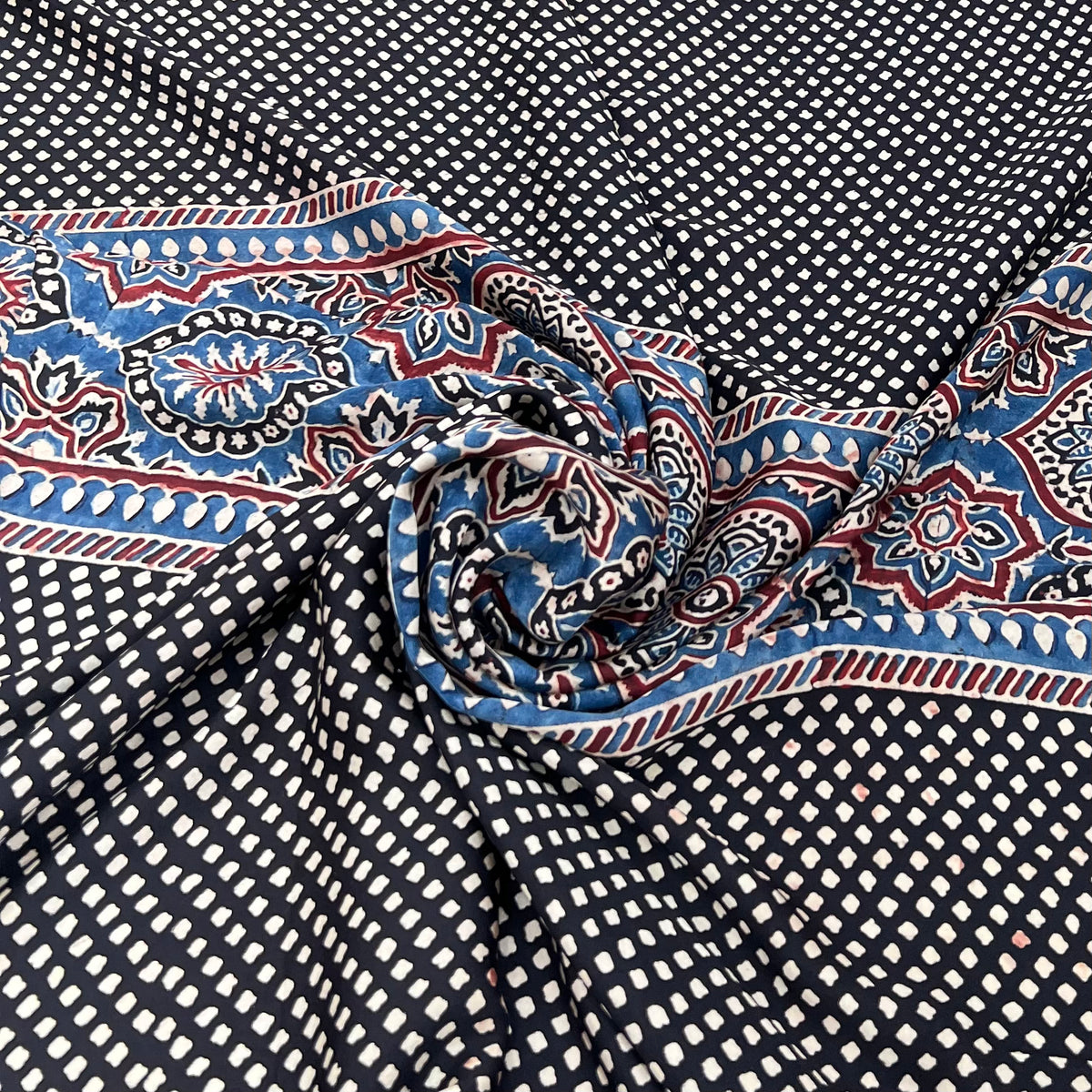 Black Modal Ajrak Panel Print