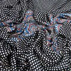 Black Modal Ajrak Panel Print