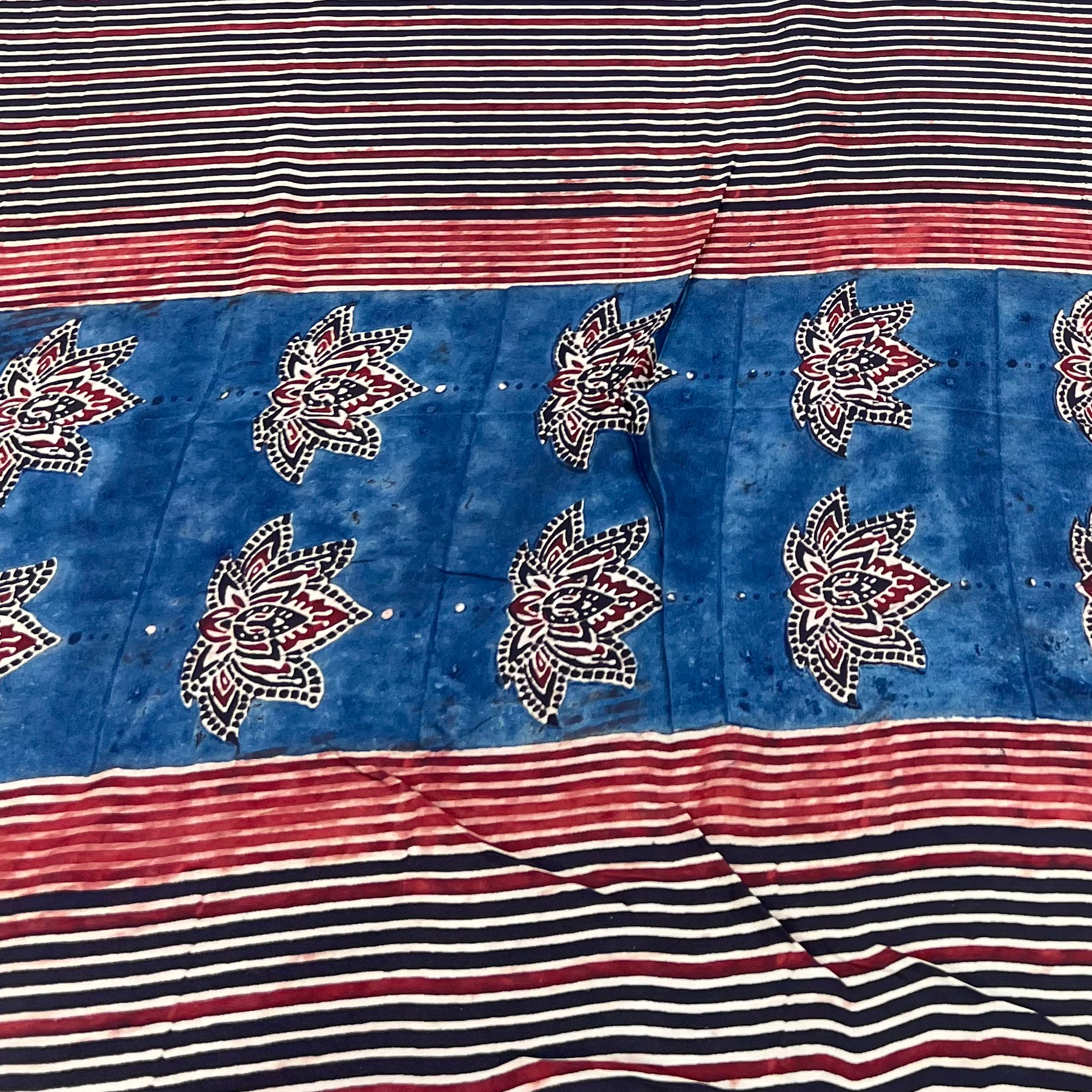 Black With Blue Modal Ajrak Panel Print