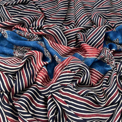 Black With Blue Modal Ajrak Panel Print