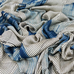 Cream With Blue Modal Ajrak Paint Print