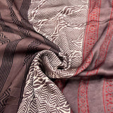 Maroon With Brown Modal Ajrak Panel Print