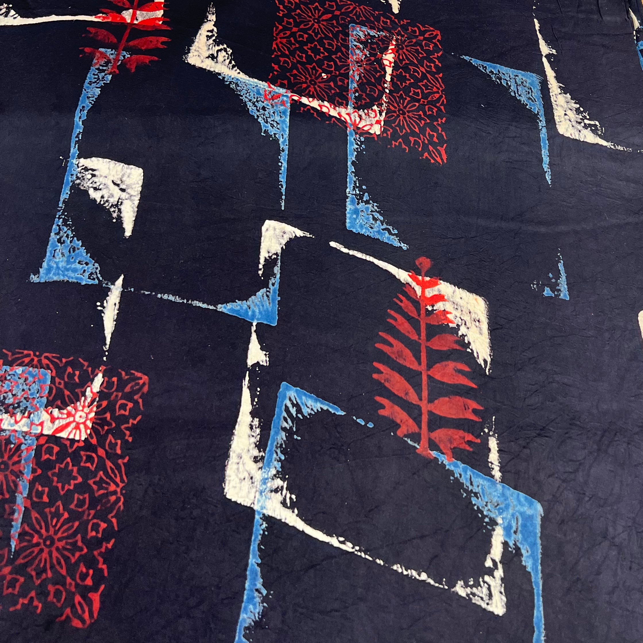 Black Modal Ajrak Brush Print