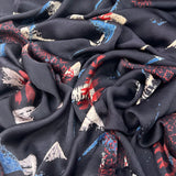 Black Modal Ajrak Brush Print