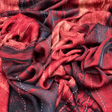 Maroon & Black Ajrak Katha Work