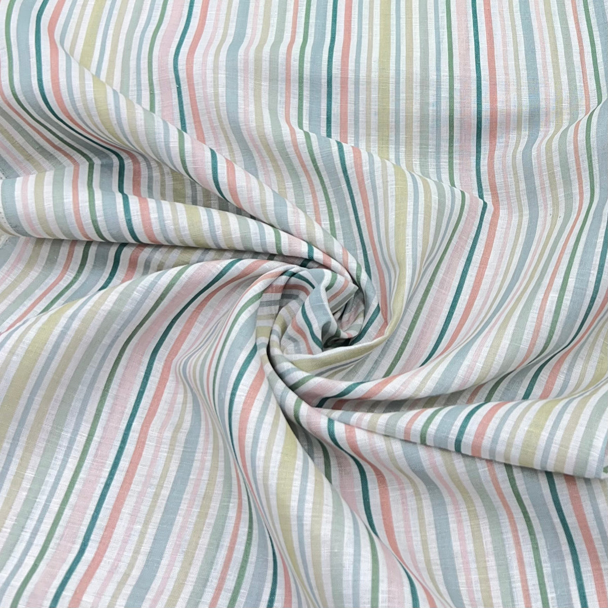 Multicolour Stripes Pure Gauge Linen Print