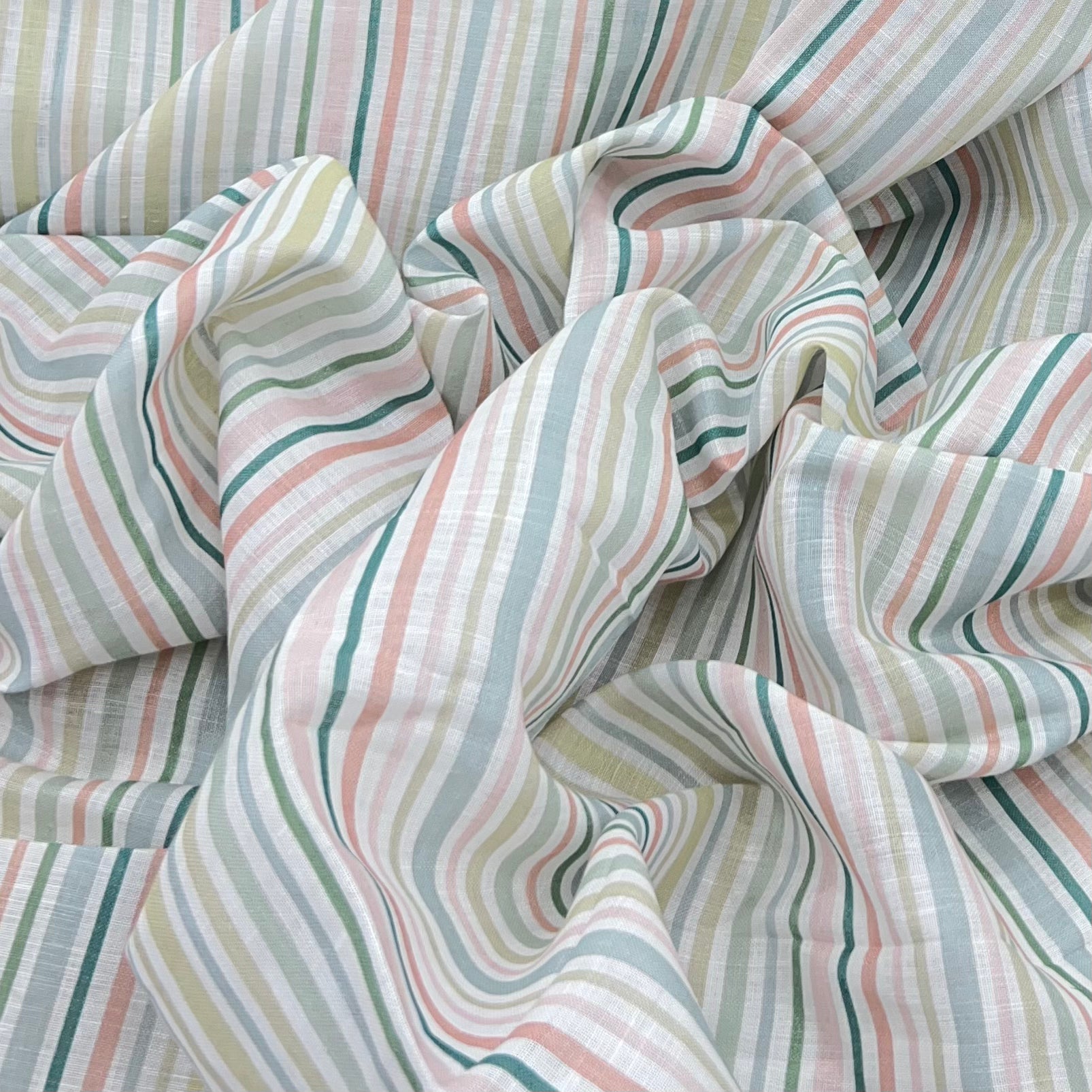 Multicolour Stripes Pure Gauge Linen Print