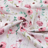 Light Pink Floral Rose Pure Gauge Linen Print
