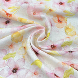 Light Pink Floral Pure Gauge Linen Print