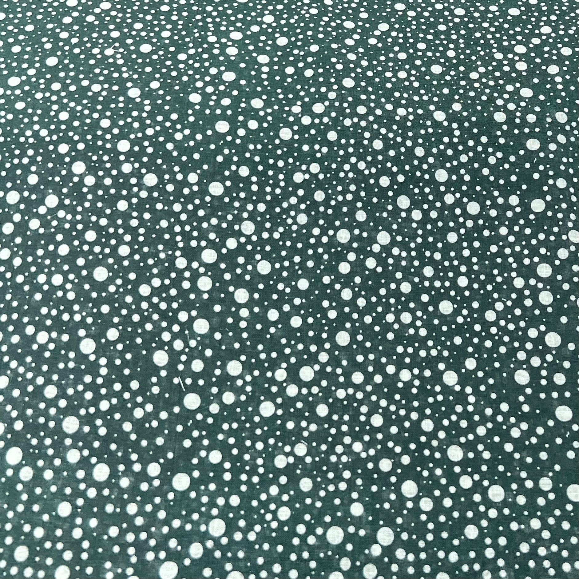 Black Polka Dotted Pure Gauge Linen Print
