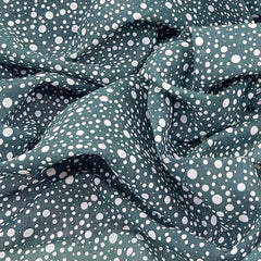 Black Polka Dotted Pure Gauge Linen Print