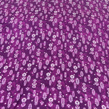 Wine Purple Floral Motifs Modal Satin Print
