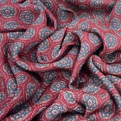 Maroon Ajrak Habutai Silk Print