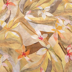 Yellow Abstract Floral Crepe Print