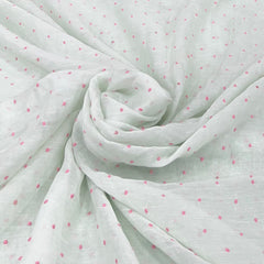 Mint Green Dotted Mul Chanderi Embroidery