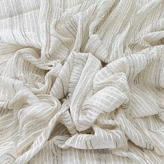 Off White Zari Thread Mul Chanderi Embroidery