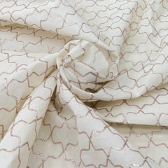 Off White Gota Geometric Cotton Embroidery