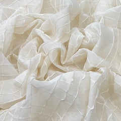 White Pintex Checks Mul Chanderi Embroidery